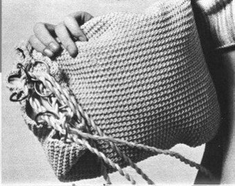 Crochet pattern, purse, tote bag, pdf, 1970's, vintage,  instant downoad