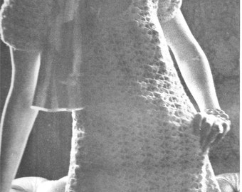 Mönster för virkad klänning i vintagestil för kvinnor, PDF-nedladdning direkt