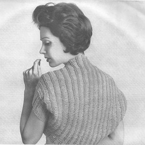 Knitting Pattern, Shrug, vintage 1960s style, pdf pattern