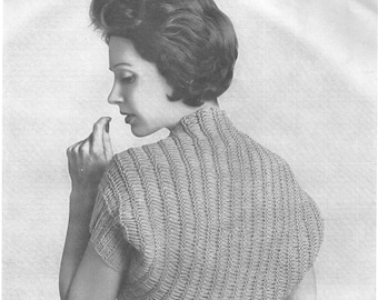 Knitting Pattern, Shrug, vintage 1960s style, pdf pattern