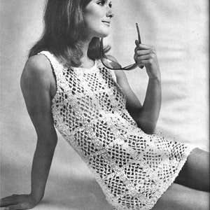 Crochet Top Pattern, Tunic, 1970s, vintage, pdf pattern