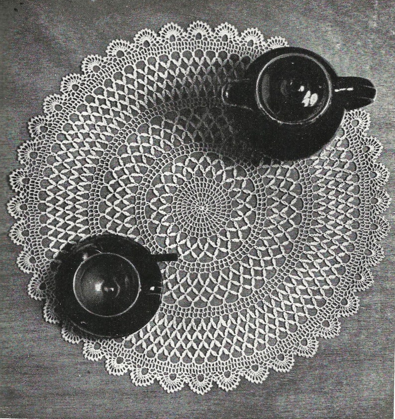 1960s Vintage Crochet Doily Place Mat image 1