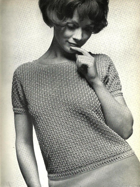 Crochet pattern, Women's Top.1960's, vintage pattern, pdf, instant download