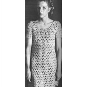MOD CROCHET dress pattern, 1970&#39;s, vintage, pdf, instant download