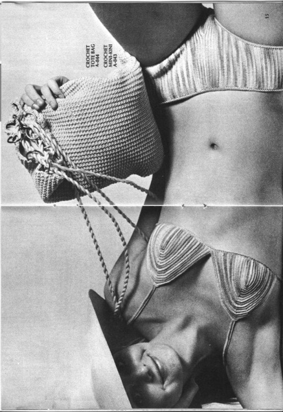 Crochet Bikini Pattern, 1970s pattern,vintage swimwear,pdf, swimsuit,crochet swimwear,crochet bikini,vintage bathing suit,instant download