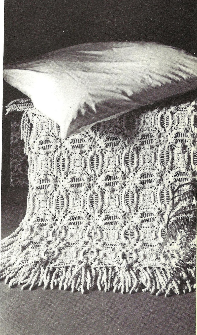 1970-talet, virkad filt, virkmönster, virkat överkast, vintage överkast, vintagemönster, pdf-mönster, omedelbar nedladdning, heminredningsmönster bild 1