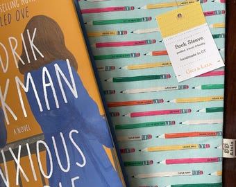 Étui à livres, couverture de livre rembourrée faite main, cadeau pour amoureux des livres, étui à crayons, cadeau pour lecteur, cadeau littéraire, pochette à livres