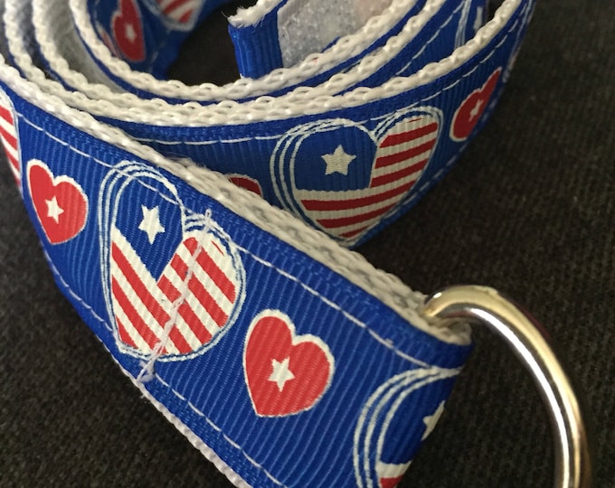 Child's D-Ring Belt: Love America, size 2T/3T