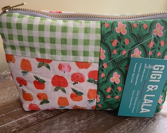 Handmade quilted zipper pouch