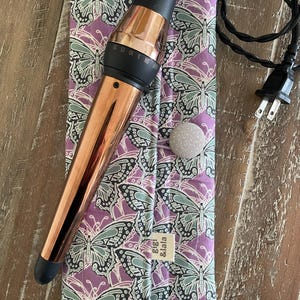 Hot hair iron travel pouch: curling iron, flat iron, insulated bag; Lavender Butterfly print
