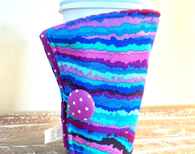 Coffee Cozy-fits all size hot/iced drinks Pattern: Jupiter