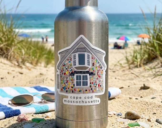Cape Cod Original Artwork, Bubble-free stickers: Hand-drawn coastal New England art