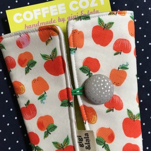 Coffee Cozy-fits all size hot/iced drinks Pattern: Apple for the Teacher image 3