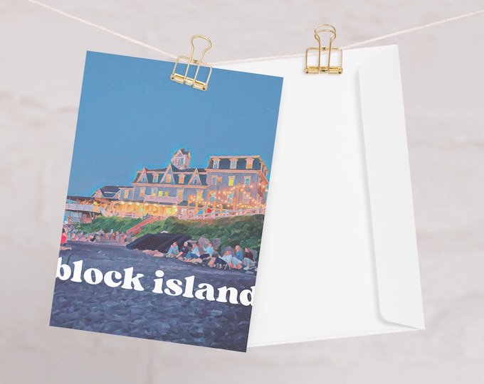 Block Island Surf Hotel blank greeting card