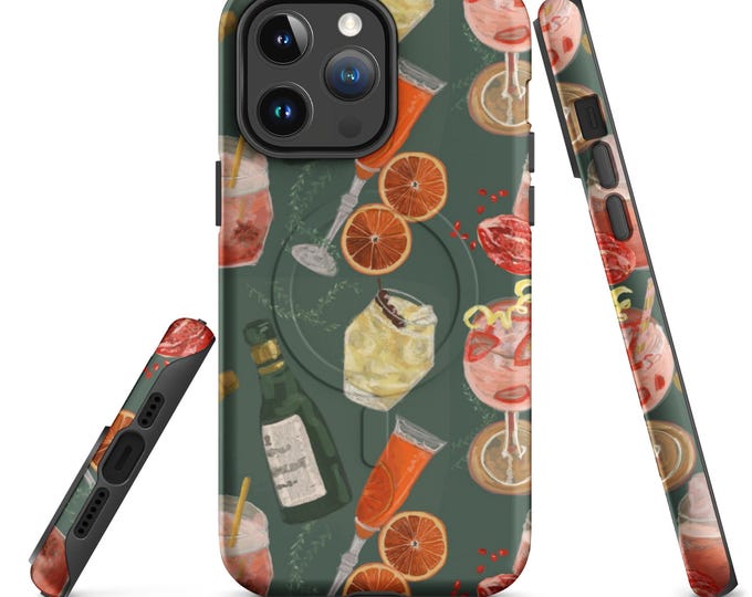 Spritz Season Bottle Green pattern MagSafe® tough case for iPhone®