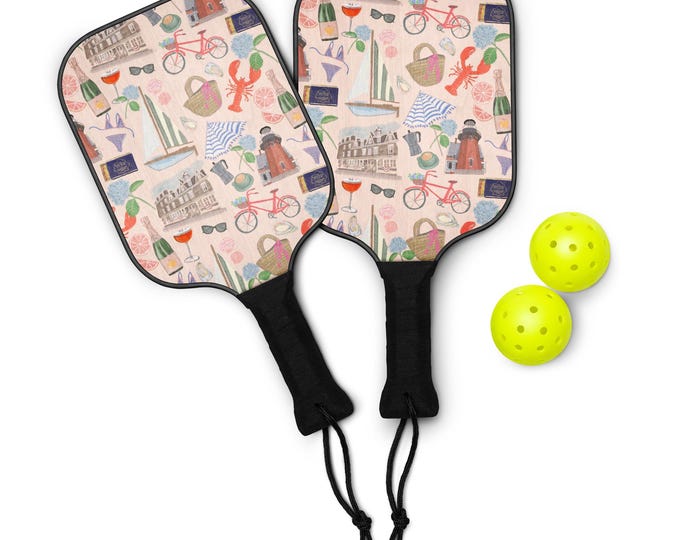 Pickleball paddle set: New England Summer pattern