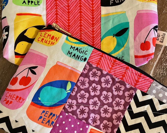 Handmade quilted zipper pouch
