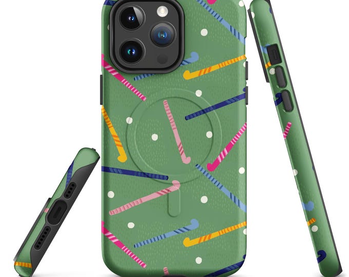 Field hockey fun pattern MagSafe® tough case for iPhone®