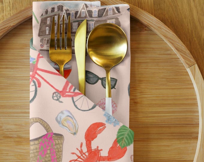 Cloth napkin set: New England Summer pattern