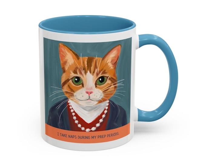 Teacher Confessions Funny Cat Mug (11oz, 15oz) | Ginger Cat Coffee Mug