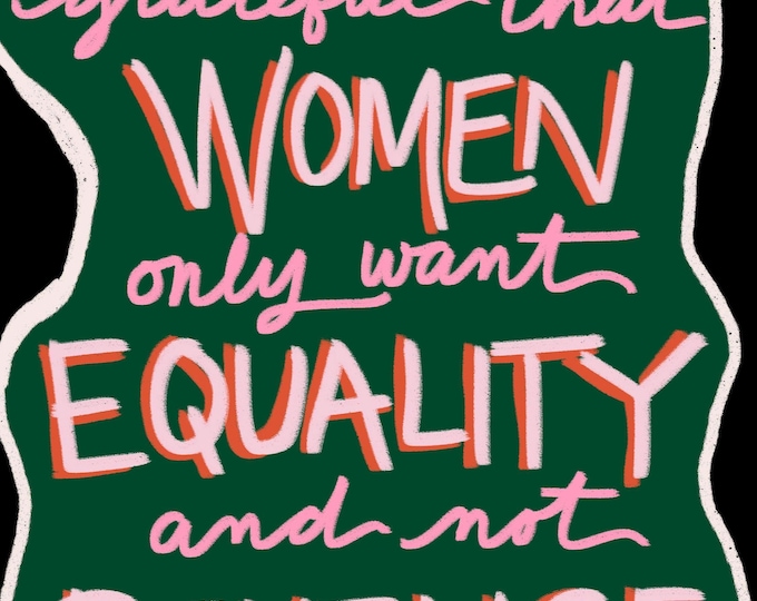 Women's Equality slogan: Bubble-free stickers