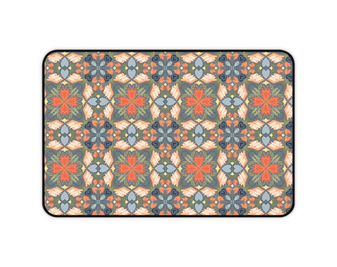 Spanish Festival of St Jordi Pattern Desk Mat | Books and Hearts Graphic Mouse Pad