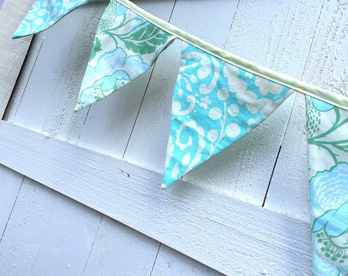 Dreamy Garden Flag Bunting; nursery, party, decor