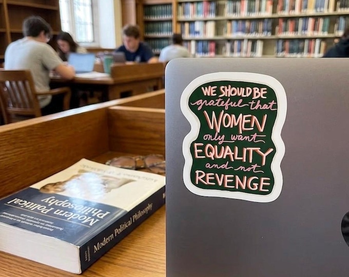Women's equality slogan: hand-drawn magnet
