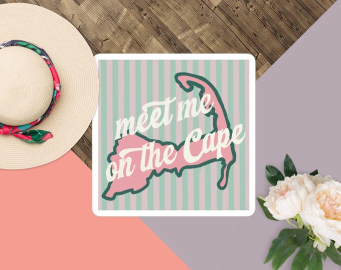 Meet me on the Cape (pink + green): Bubble-free stickers