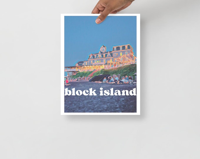 Block Island Poster 11x14in: Surf Hotel in Evening