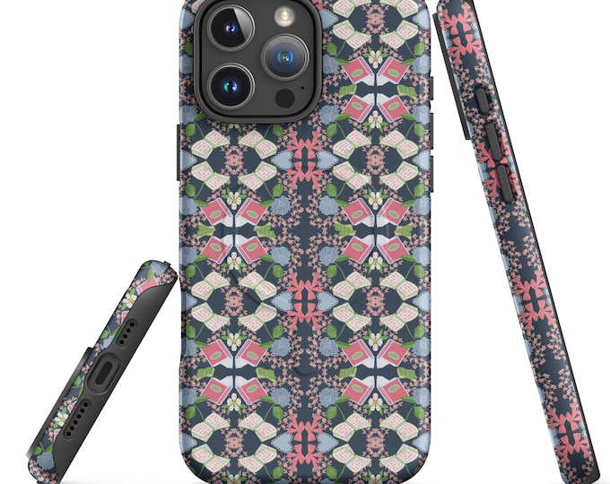 Botanical Book Lover hand-drawn pattern MagSafe® tough phone case for iPhone®