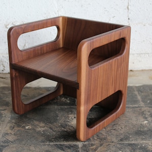 Walnut Ella Adams Montessori Cube Chair image 3