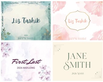 Personalized digital file printout Cover for Mah Jongg card