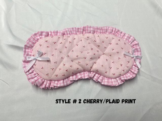 Square Ruffle R Entry Masks Padded Quilted Ruffle Eye Mask| for Sleep| Women's Coquette Style ...