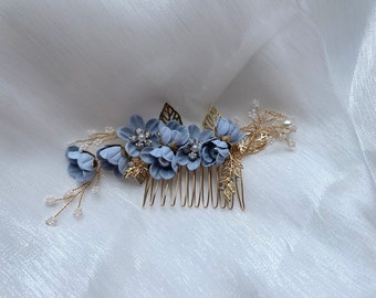 Something blue |wedding hair accessory | hair comb| bridal accessory | floral | wedding day | getting ready