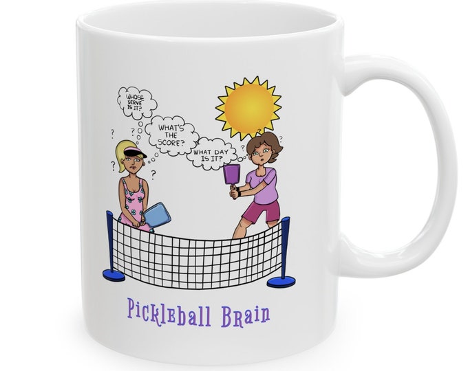 PICKLEBALL BRAIN!! Funny Pickleball gift. Funny Mother's Day Gift Mom Grandma. Funny pickleball coffee mug cup. Pickleball shirt jewelry hat