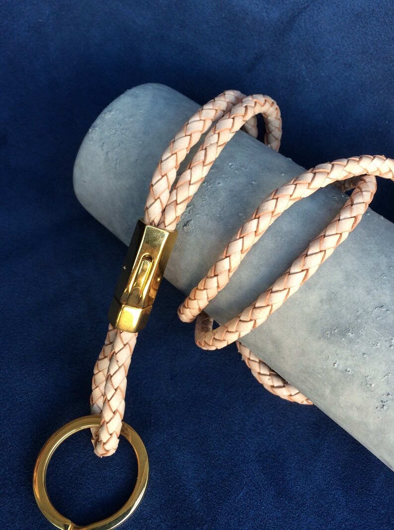 Lanyard / Keychain / ID Badge Holder in Braided Nature Bolo Etsy