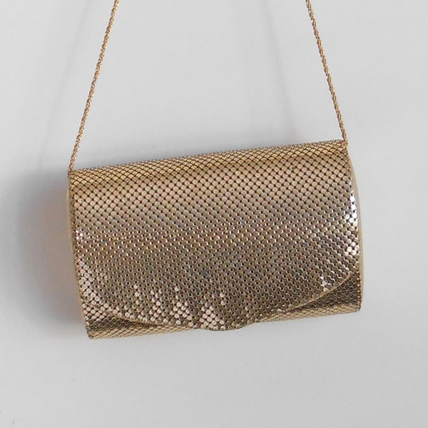 70s, 80s vintage bag - gold evening bag mesh - 70s, 80s Opportunity bag