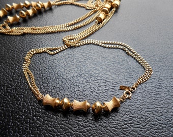 vintage necklace - Monet gold long necklace - vintage Regency necklace