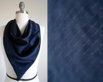 vintage scarf - Valentino navy blue silk scarf - Vintage Navy Valentino scarf