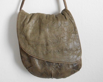 90s vintage bag - green bag purse drawstring hobo bag - 90s Mountain Moss bag