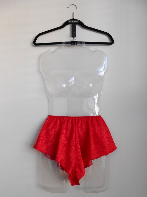80s vintage lingerie - red panties tap pants - 80s