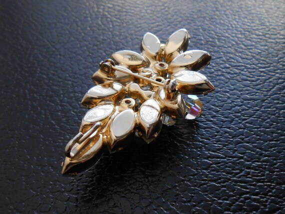 90s vintage pin - rhinestone brooch pendant - 90s… - image 10