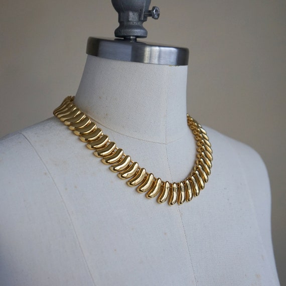 80s, 90s Gold Necklace - Vintage Gold Link Necklac