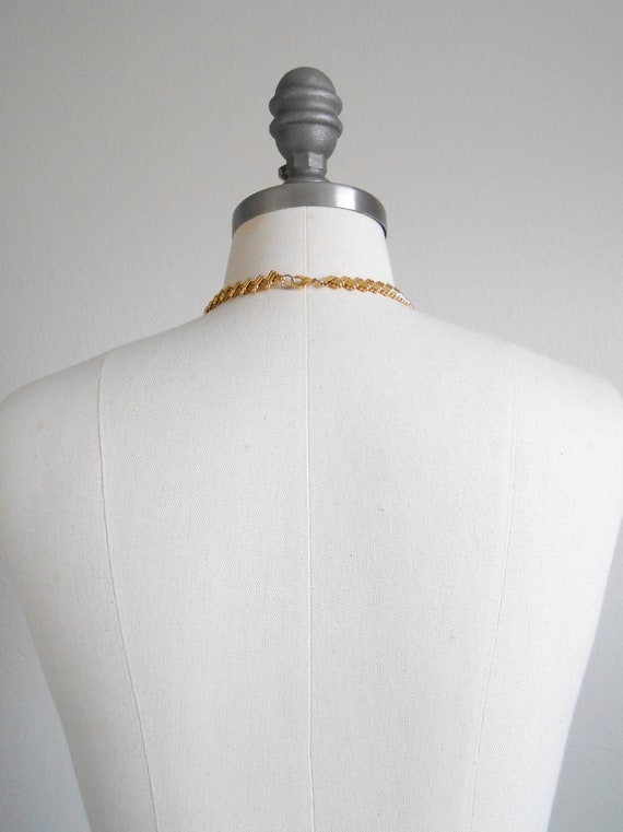 80s, 90s vintage necklace - gold chevron chain ne… - image 5