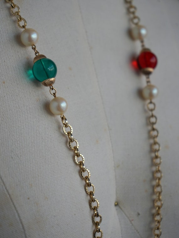 Vintage Beaded Necklace - Vintage Faux Pearl Neck… - image 5