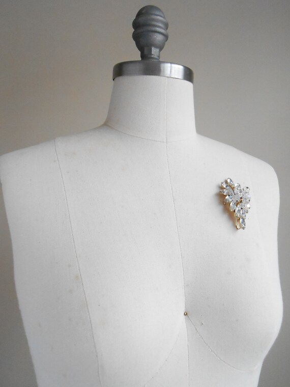 90s vintage pin - rhinestone brooch pendant - 90s… - image 9