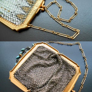 20s, 30s vintage bag Mandalian painted metal mesh bag 20s/30s Mandalian bag image 5