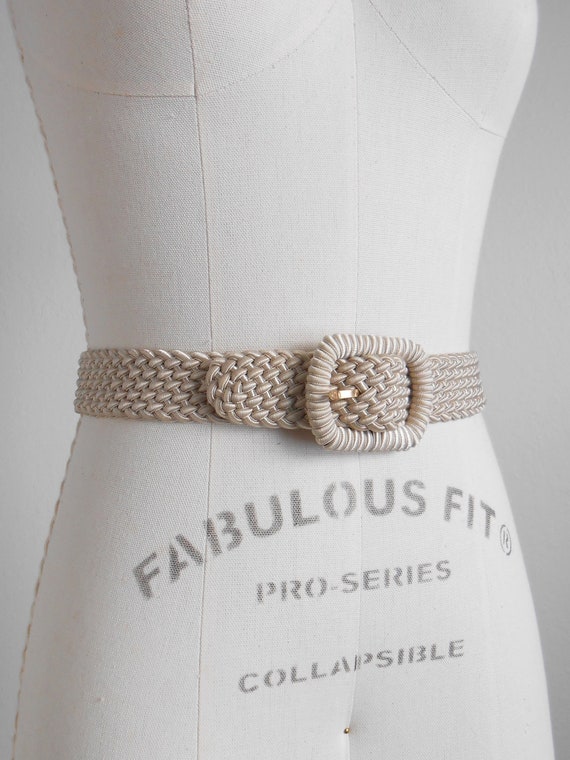 80s, 90s vintage belt - Liz Claiborne braided taup