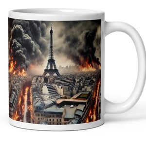 Paris France Eiffel Tower White glossy mug